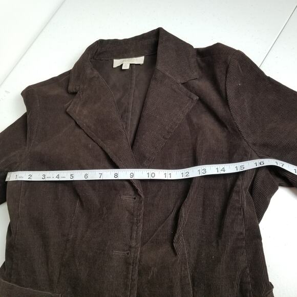 Talbots Dark Brown Button Front Corduroy Jacket Blazer Lined Excellent Size 8 p - Picture 6 of 9